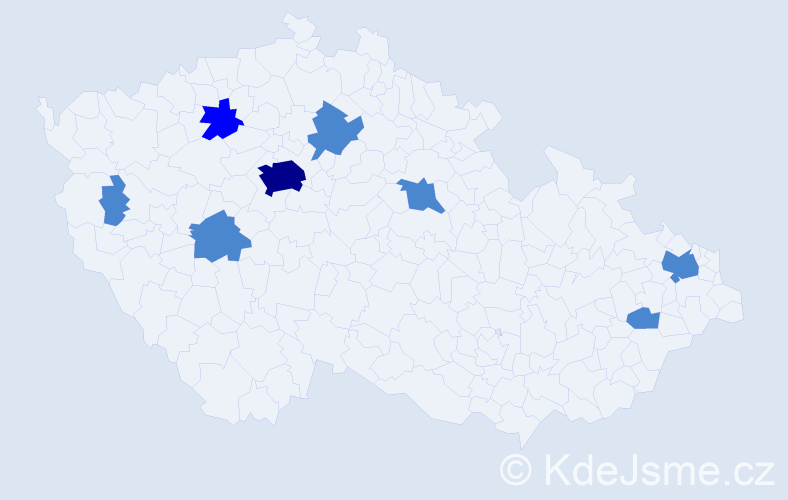 Příjmení: 'Behulová', počet výskytů 11 v celé ČR