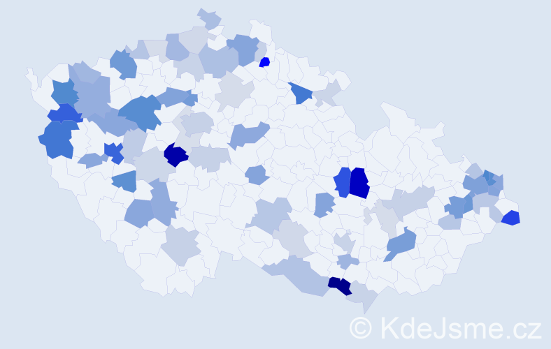 Příjmení: 'Dudášová', počet výskytů 173 v celé ČR