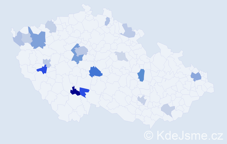 Příjmení: 'Kostadinov', počet výskytů 46 v celé ČR