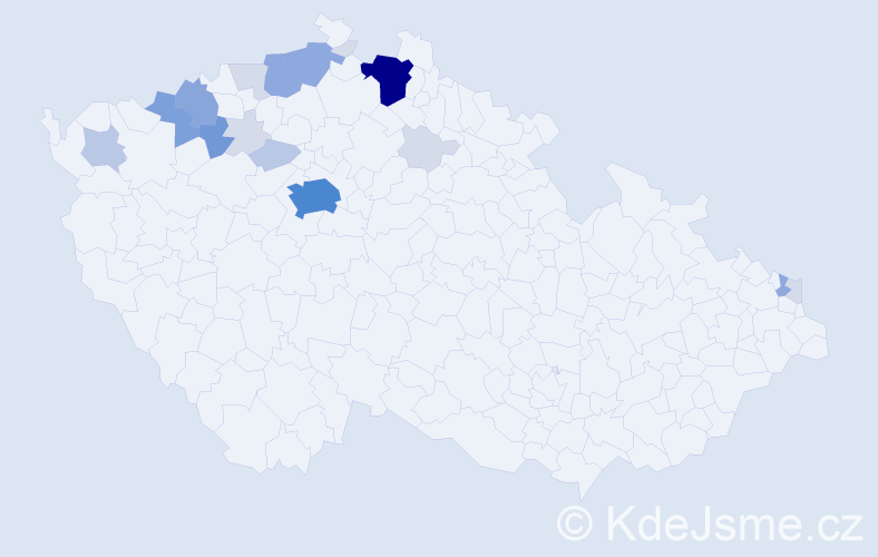 Příjmení: 'Bady', počet výskytů 60 v celé ČR