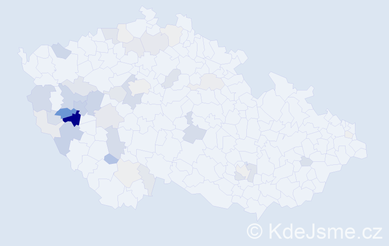 Příjmení: 'Krs', počet výskytů 134 v celé ČR