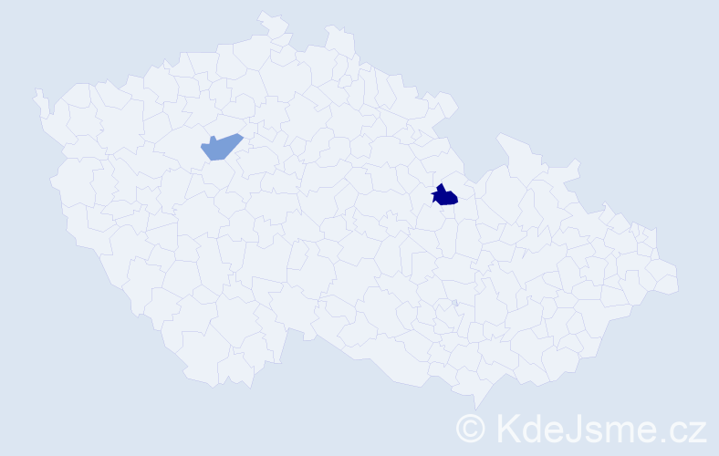 Příjmení: 'Kier', počet výskytů 2 v celé ČR