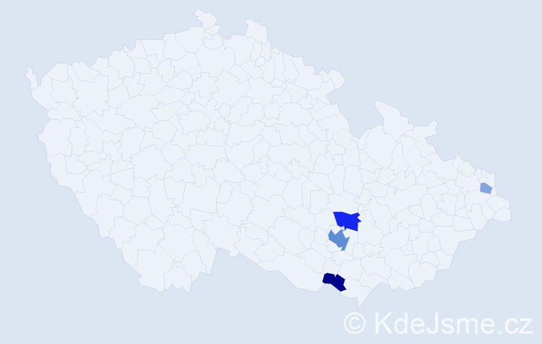 Příjmení: 'Flaišingerová', počet výskytů 9 v celé ČR