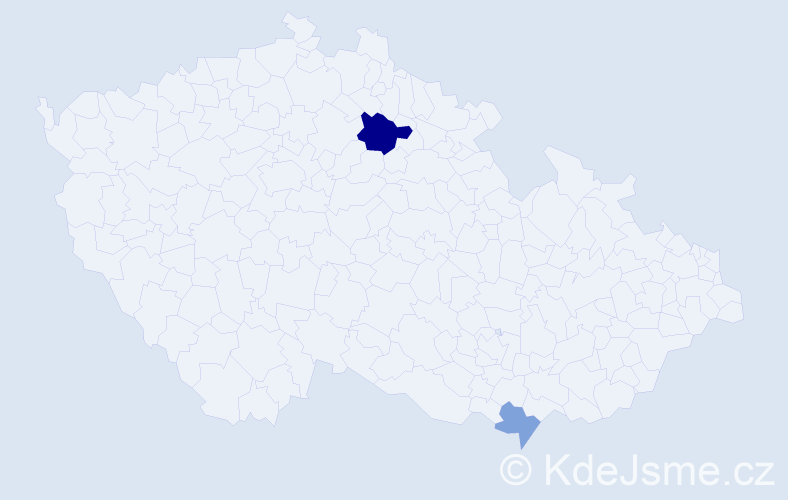 Příjmení: 'Kicelová', počet výskytů 4 v celé ČR
