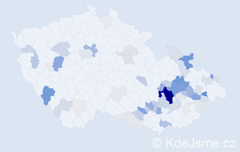 Příjmení: 'Dadák', počet výskytů 184 v celé ČR