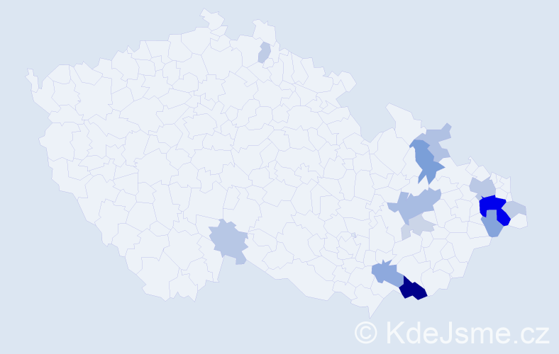 Příjmení: 'Brantálová', počet výskytů 37 v celé ČR