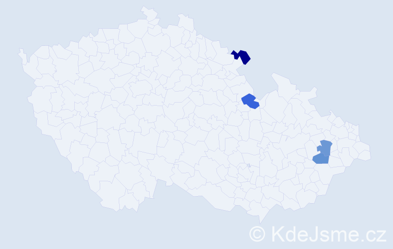 Příjmení: 'Machciník', počet výskytů 4 v celé ČR