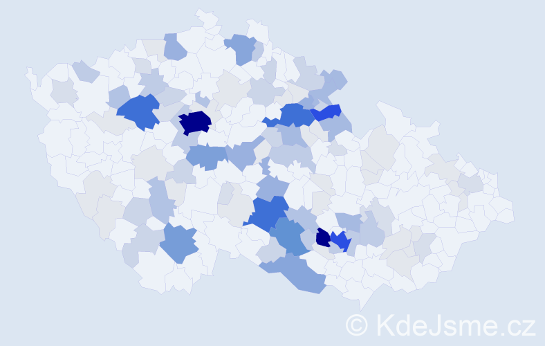 Příjmení: 'Hvězdová', počet výskytů 436 v celé ČR