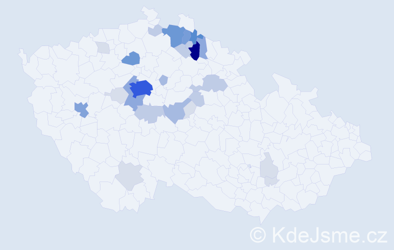 Příjmení: 'Koublová', počet výskytů 98 v celé ČR
