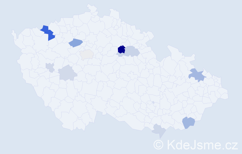 Příjmení: 'Chamulová', počet výskytů 25 v celé ČR