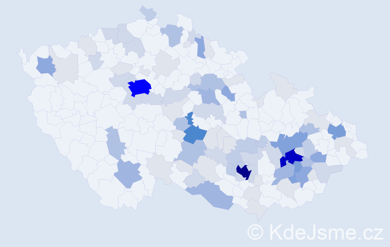 Příjmení: 'Stojanová', počet výskytů 296 v celé ČR