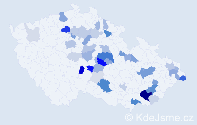 Příjmení: 'Bělovský', počet výskytů 152 v celé ČR