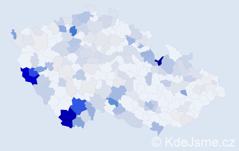 Příjmení: 'Anderlová', počet výskytů 484 v celé ČR