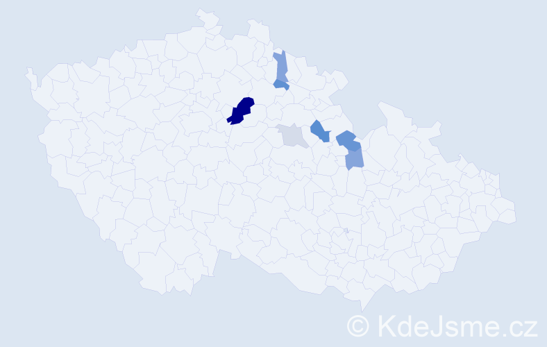 Příjmení: 'Hillebrantová', počet výskytů 15 v celé ČR