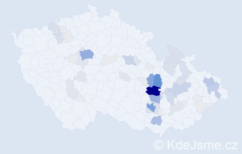 Příjmení: 'Kaderka', počet výskytů 232 v celé ČR