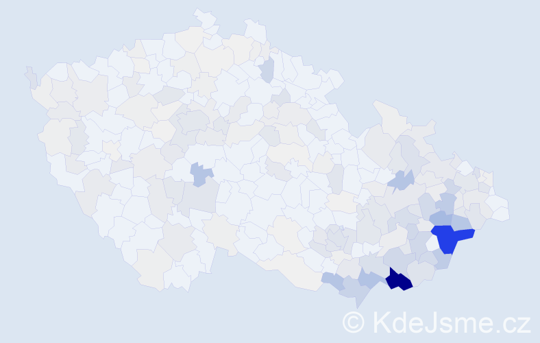 Příjmení: 'Maňáková', počet výskytů 988 v celé ČR