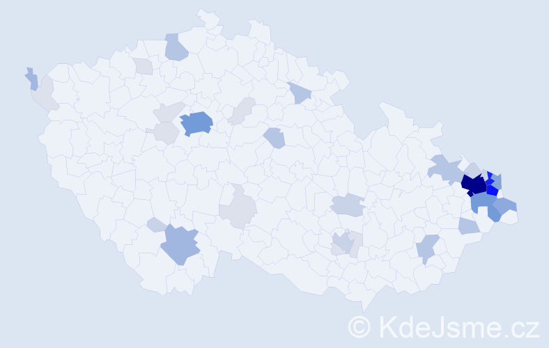 Příjmení: 'Kozubková', počet výskytů 132 v celé ČR