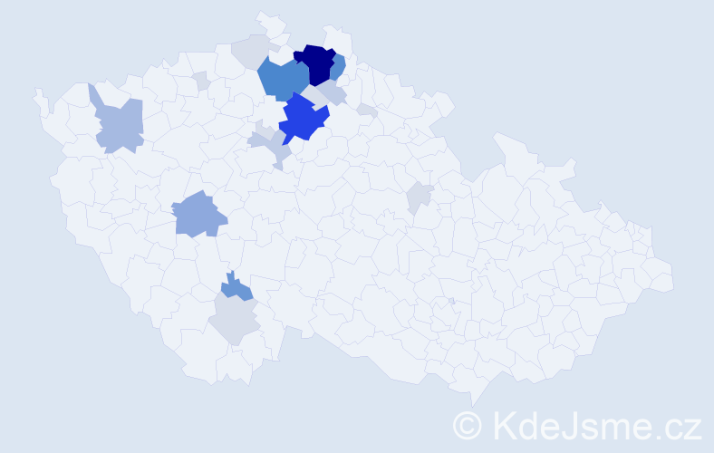 Příjmení: 'Rejnart', počet výskytů 77 v celé ČR