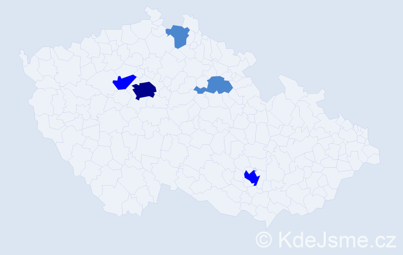 Příjmení: 'Heč', počet výskytů 14 v celé ČR