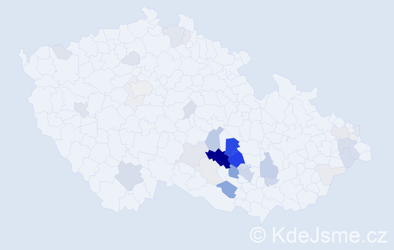 Příjmení: 'Habán', počet výskytů 128 v celé ČR