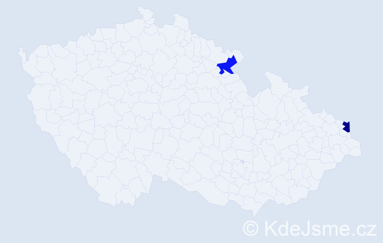 Příjmení: 'Tluk', počet výskytů 10 v celé ČR