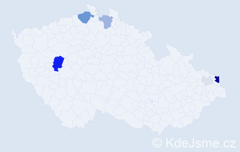 Příjmení: 'Gaher', počet výskytů 18 v celé ČR