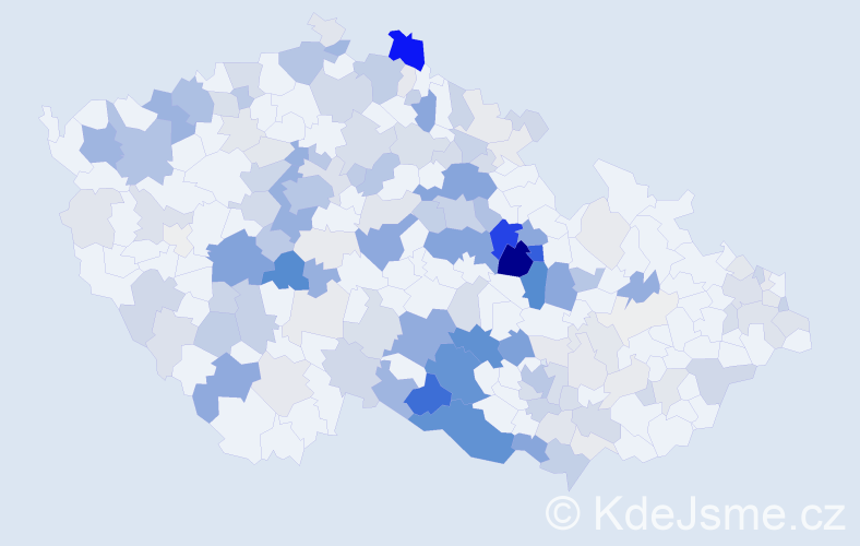 Příjmení: 'Částková', počet výskytů 609 v celé ČR