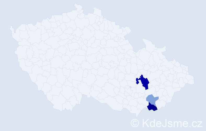 Příjmení: 'Bedeš', počet výskytů 7 v celé ČR