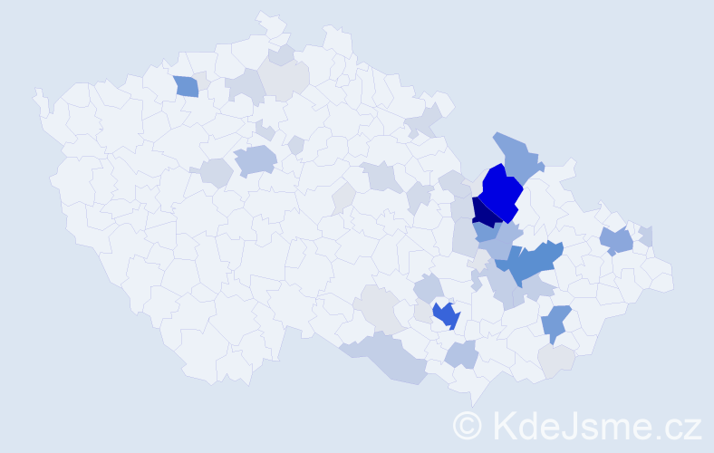 Příjmení: 'Plhák', počet výskytů 203 v celé ČR