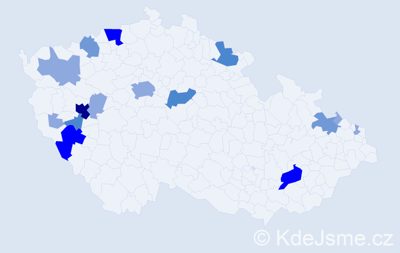 Příjmení: 'Vochová', počet výskytů 38 v celé ČR