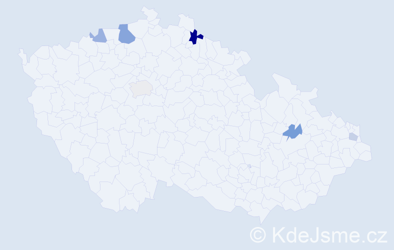 Příjmení: 'Benköová', počet výskytů 10 v celé ČR