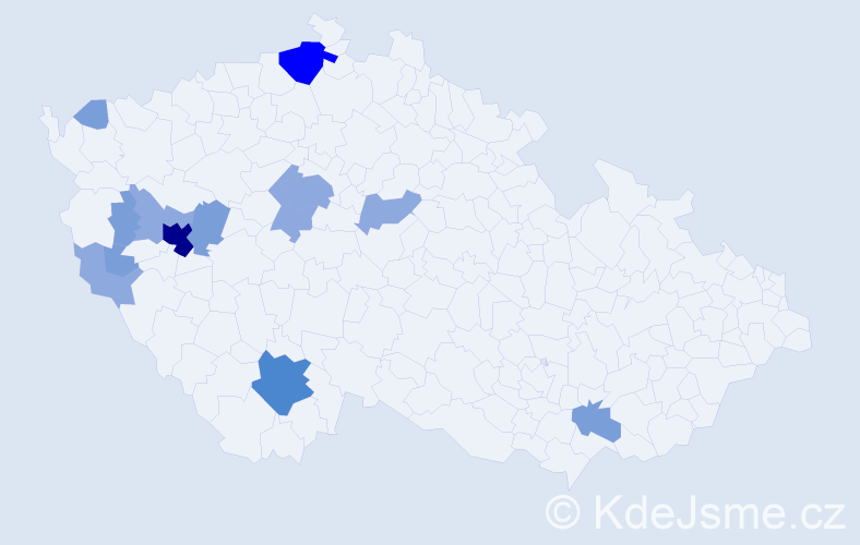 Příjmení: 'Kondrysová', počet výskytů 30 v celé ČR