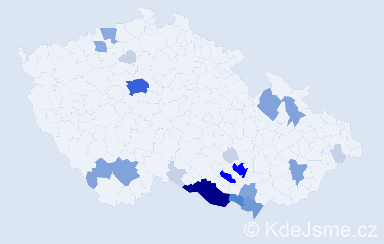 Příjmení: 'Wald', počet výskytů 76 v celé ČR