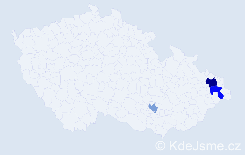 Příjmení: 'Emigová', počet výskytů 5 v celé ČR