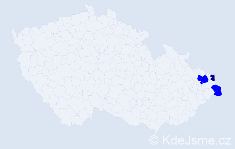 Příjmení: 'Łabaj', počet výskytů 5 v celé ČR