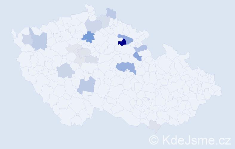 Příjmení: 'Hruš', počet výskytů 51 v celé ČR