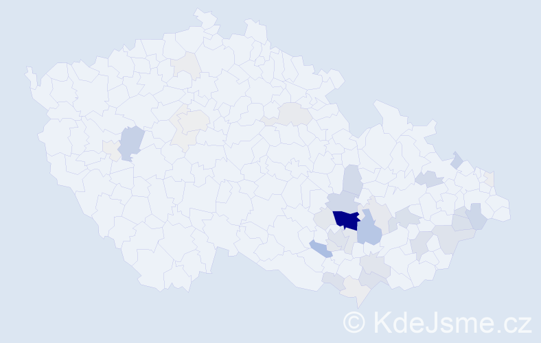 Příjmení: 'Kolmačka', počet výskytů 137 v celé ČR