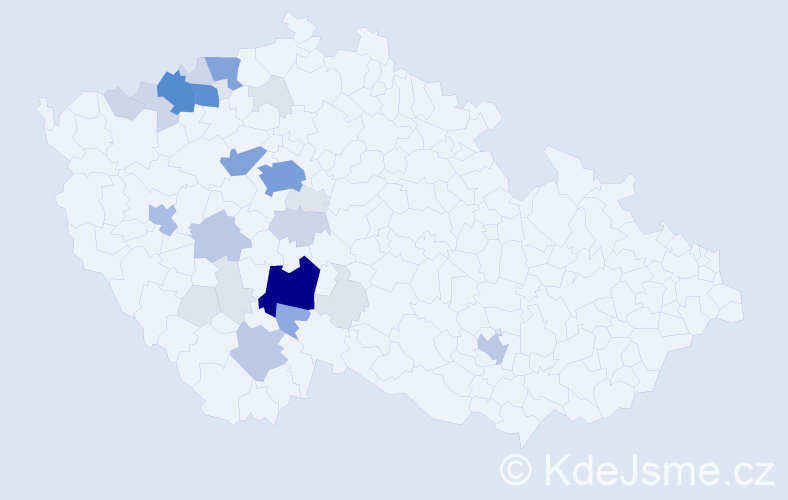 Příjmení: 'Fau', počet výskytů 107 v celé ČR