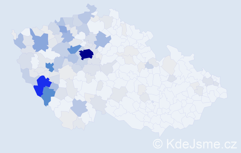 Příjmení: 'Rendlová', počet výskytů 531 v celé ČR