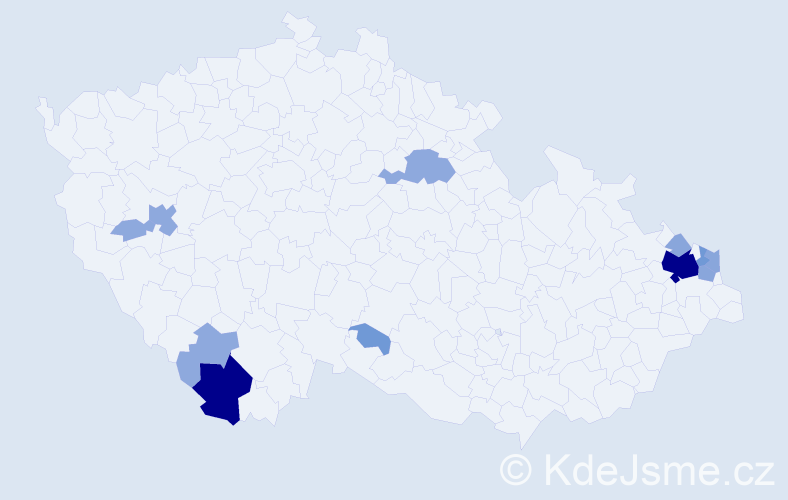 Příjmení: 'Baigerová', počet výskytů 34 v celé ČR