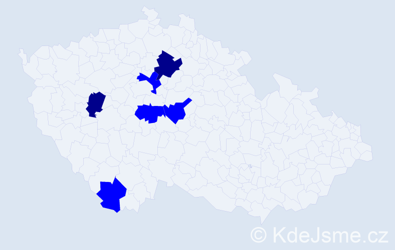 Příjmení: 'Schvarzová', počet výskytů 8 v celé ČR