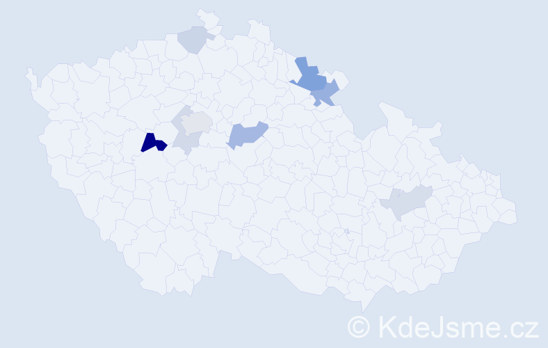 Příjmení: 'Kolesniková', počet výskytů 18 v celé ČR