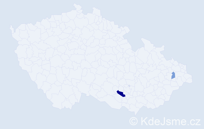 Příjmení: 'Bútor', počet výskytů 3 v celé ČR