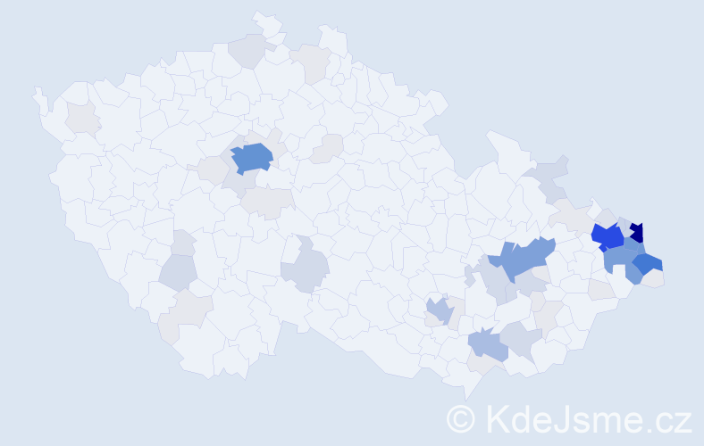 Příjmení: 'Broda', počet výskytů 246 v celé ČR