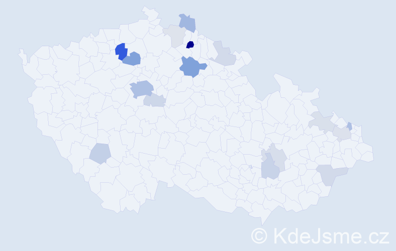 Příjmení: 'Adamička', počet výskytů 46 v celé ČR