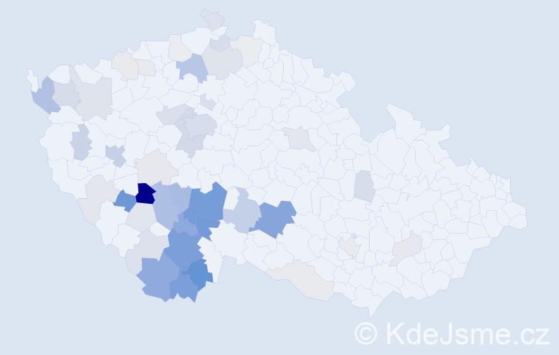 Příjmení: 'Cvachová', počet výskytů 175 v celé ČR