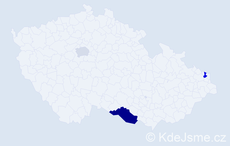 Příjmení: 'Chamko', počet výskytů 4 v celé ČR