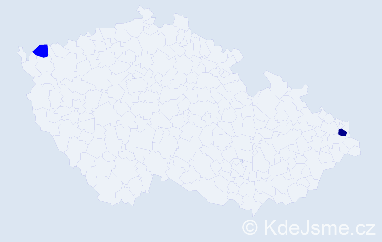 Příjmení: 'Kúti', počet výskytů 5 v celé ČR