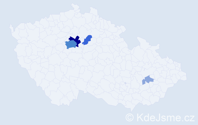 Příjmení: 'Fedačková', počet výskytů 15 v celé ČR