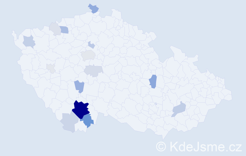 Příjmení: 'Tibitanzl', počet výskytů 58 v celé ČR